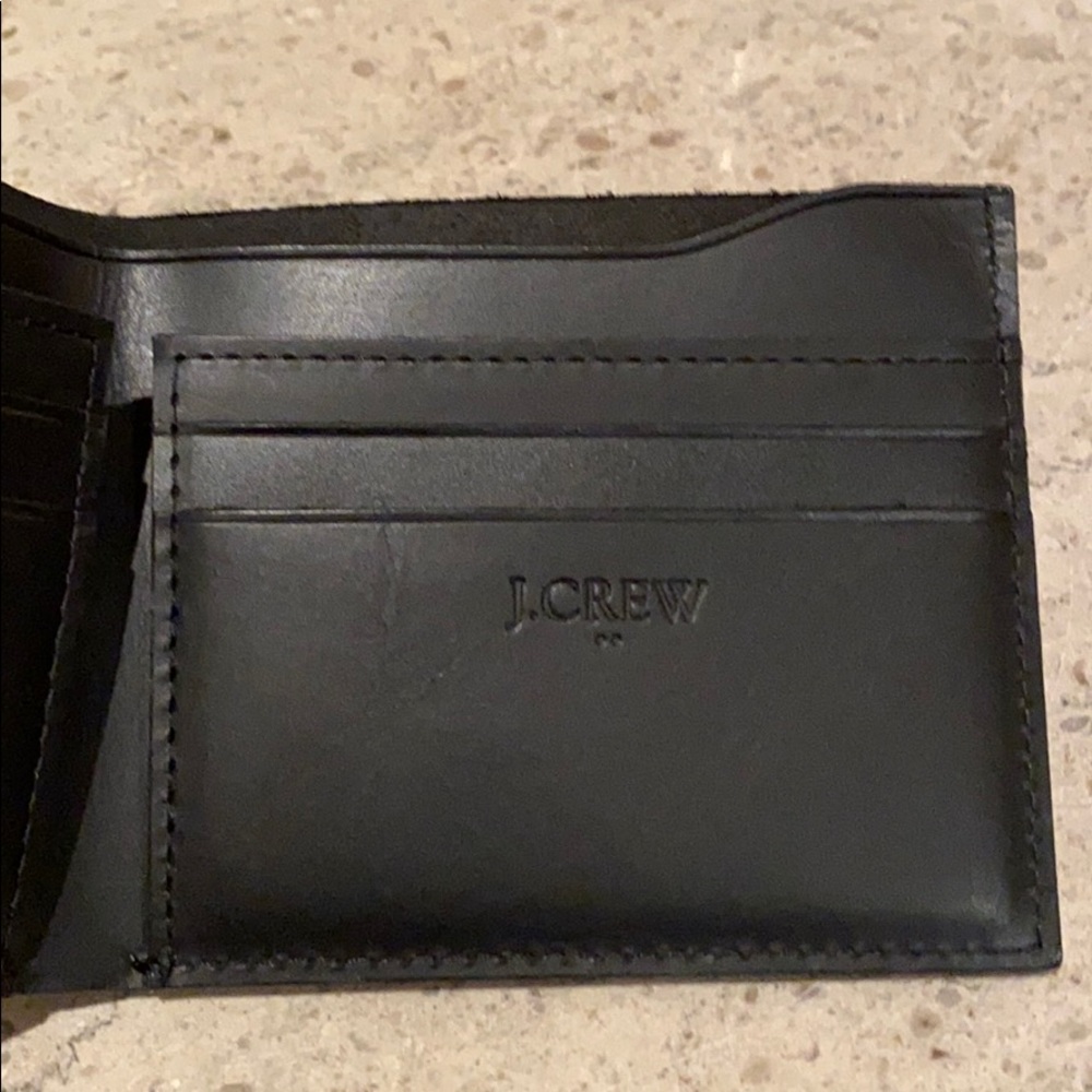 LAST ONE: NWT: J. Crew black leather men’s wallet. - Picture 2 of 6
